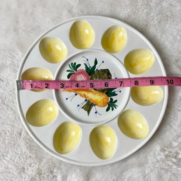 Vintage Italy Hand Painted Egg Plate - Picture 2 of 4